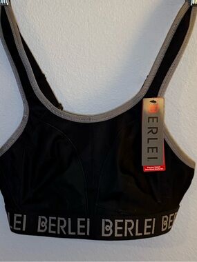 Berlei Black Sports Bra with Gray Trim